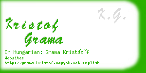 kristof grama business card